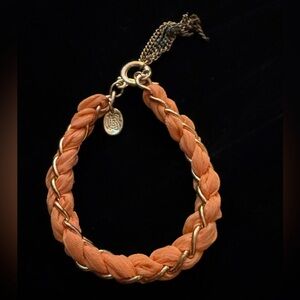 Vintage Juicy Cultour Braided Cloth Bracelet Gold Tone 7.5 “